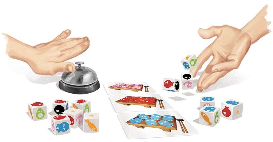 Sushi Dice – игра с реалистичен звънец за поръчки